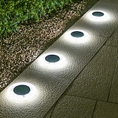 preiswerte Landschaftslichter-Solar-Untergrundleuchte, 28 LEDs, wasserdicht, für den Außenbereich, Rasenleuchte, Deckleuchte, in den Boden eingelassene Solar-Terrassenlampe, LED-Garten, Hof, Rasen, Gehweg, Dekor, Solar-Wandleuchte