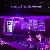 economico Halloween all&#039;Aperto-stringa di luce viola di halloween 8 funzioni per interni ed esterni stringa di luce decorativa di halloween spina di sicurezza a bassa tensione 10 metri 100 luci 20 metri 200 luci 30 metri 300 luci