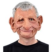 cheap Halloween Mask &amp; Props-Halloween Christmas Mask Headgear, Fierce Black Haired Old Man Mask Simulation Character Mask Masquerade Play Props Funky Cosplay Accessory