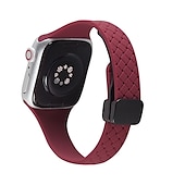 baratos Pulseiras de Apple Watch-Pulseira Esportiva Compatível com Pulseira Apple Watch 38mm 40mm 41mm 42mm 44mm 45mm 49mm Elástico Áspero Fecho Magnético Silicone pulseira de substituição para iwatch Ultra 2 Series 9 8 7 SE 6 5 4 3
