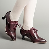 ieftine Oxfords de Damă-Pentru femei Pantofi pumps Sandale Oxfords Bullock Pantofi Mărime Plus Size Pantofi de epocă Petrecere Zilnic Elimina Toc Mic Elegant Epocă Modă Imitație Piele Roșu Închis Negru Alb