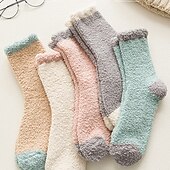economico calzini da casa-calzini in peluche a tubo centrale autunnali e invernali da donna in velluto corallo con calzini in asciugamano morbidi e ispessiti per dormire calzini caldi da uomo per calzini da notte