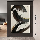 cheap Abstract Paintings-Handmade Hand Painted Extra Large Painting Black And white Painting Abstract Painting Oversized Abstract Painting Minimalist Art Wall Decor No Frame Unstretched