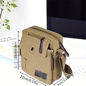 cheap Men's Bags-Men's Canvas Crossbody Shoulder Bag – Multi-Pocket Travel Messenger Bag with Zipper Compartments for Outdoor, Commuting, and Daily Use