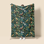 cheap Blankets &amp; Throws-Inspired By The Style Of William Morris Flowers And Birds Super Soft  Throws Blanket, Novelty Flannel Throw Blankets Warm 3D Printed All Seasons  Gifts Big Blanket