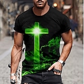 olcso Hit pólók-Férfi Rövid ujjú póló 3D nyomtatás Terített nyak Ing Alkalmi Mély bíbor Heather Grey Fekete Nyár Ruházat Szabályos S M L XL XXL XXXL