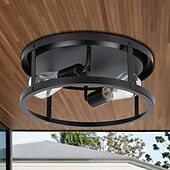 billiga Plafonder-infälld taklampa, bondgårdsarmatur, taklampor målade rostskyddande svart för hall, entré, tvättstuga, etc 110-240v