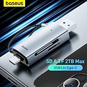 お買い得  パソコン＆オフィス-Baseus カードリーダー USB C &amp; usb3.0 に sd micro sd tf メモリカードデバイス 104mb/s 2tb スマートカードリーダーラップトップアクセサリー用