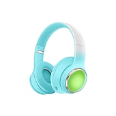 abordables Écouteurs Bluetooth sans fil-Casque Bluetooth pour enfants avec lumières LED son stéréo avec microphone volume limité 25H de temps de lecture écouteurs Bluetooth 5.3 sans fil pour enfants sur oreille pour tablettes téléphone PC