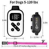 お買い得  犬用トレーニング用品-大型犬用リモートバーク首輪付き自動吠え首輪リモートおよび自動モード付きショック首輪犬用ショック首輪IP67防水ビープ振動およびショック - リモート3600フィート