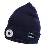 economico Cuffie on-ear e over-ear-Berretto Bluetooth con luci microfoni lampada frontale ricaricabile cuffie wireless regali per uomini donne papà adolescenti