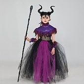 preiswerte Kostüme für Mädchen-Halloween Hexe Maleficent Walpurgisnacht Kleid Cosplay Kostüm Tutu Kinder Mädchen Cosplay Halloween Leistung Party Halloween Halloween Karneval Maskerade Einfaches Karnevalskostüm