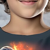 billiga Pojkens 3D-djur-Pojkar 3D Dinosaurie T-shirt Långärmad 3D-tryck Höst Vinter Sport Mode Streetwear Barn 3-12 år Rund hals Utomhus Ledigt Dagligen Normal