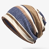 levne Čepice s čepicí-Unisex Čepice Beanie Pletená čepice Žlutá Vodní modrá Polyester Tisk Cestování Venkovní Dovolená Proužky Větruvzdorné Teplý
