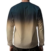 voordelige Overhemden voor heren-Voor heren Overhemd Verloop Buiten Casual Blozend Roze blauw Groen Khaki Lange mouw V-hals Zomer Herfst Kleding Afdrukken