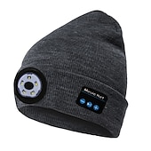 economico Cuffie on-ear e over-ear-Berretto Bluetooth con luci microfoni lampada frontale ricaricabile cuffie wireless regali per uomini donne papà adolescenti