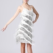 preiswerte Übungsbekleidung-Latein-Tanz Kleid Pure Farbe Farbaufsatz Pailetten Damen Leistung Ausbildung Ärmellos Hoch Polyester