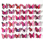 cheap Party Favor-200 Pcs 6cm Simulation Butterfly Scene Layout Props Butterfly Accessories Wall Stickers Home Decoration Crafts for Christmas Gifts