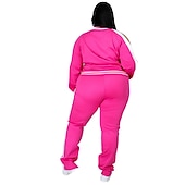 cheap Women&#039;s Tracksuit-Women&#039;s Tracksuit Sweatsuit 2 Piece Athletic Winter Long Sleeve Thermal Warm Breathable Soft Fitness Running Jogging Sportswear Activewear Striped Black Yellow Light Green