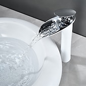 cheap Classical-Bathroom Sink Faucet - Waterfall Electroplated / Painted Finishes Centerset Single Handle One HoleBath Taps