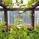 economico Decorazione terrazza-girandole per giardino in metallo girandola da giardino decorazione per cortile esterno decorazione da appendere, decorazione del patio del giardino, invia amici e parenti per commemorare i campanelli eolici, regali commemorativi