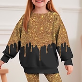 voordelige Meisje&#039;s 3D Visie &amp; Schitteren-Voor meisjes 3D Kleurgradatie Sweatshirt- en leggingset Set Lange mouw 3D-afdrukken Herfst Winter Actief Modieus Dagelijks Kinderen 4 jaar + Strakke ronde hals Buiten Vakantie Afspraakje Normale