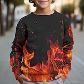 billiga Pojkens 3D Vision &amp; Geometri-Pojkar 3D brand Tröja Pullover Långärmad 3D-tryck Höst Vinter Mode Streetwear Häftig Barn 3-12 år Utomhus Ledigt Dagligen Normal
