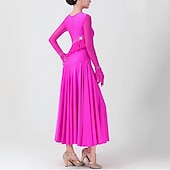 abordables Tenues de danse de salon-Danse de Salon Robe Fantaisie Cristaux / Stras Femme Utilisation Soirée manche longue Spandex