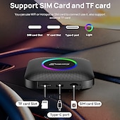 economico adattatori carplay-Carlinkit TBOX-LED-138EAU-OVA-BK No Adattatore Carplay Comandi al volante Wi-Fi Plug and play per universale Magotan