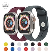 cheap Apple Watch Bands-Sport Band Compatible with Apple Watch band 38mm 40mm 41mm 42mm 44mm 45mm 49mm Elastic Rugged Adjustable Silicone Strap Replacement Wristband for iwatch Ultra 2 Series 9 8 7 SE 6 5 4 3 2 1