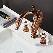 preiswerte Mehrere Löcher-weit verbreitete waschtischmischbatterie, 2 griff 3 löcher waschtischarmaturen schwan edle luxus goldene und ölgeriebene bronze badarmaturen