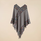 cheap Scarves-Women&#039;s Shawl Shawl Wrap Poncho Ruana Cape Daily Holiday Cotton Polyester Casual Bohemia Warm Casual 1 PC