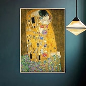 abordables Impressions Célèbres-célèbre toile d&#039;art mural gustav klimt le baiser adele bloch bauer impressions et affiches photos peinture en tissu décoratif pour salon photos sans cadre