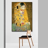 abordables Impressions Célèbres-célèbre toile d&#039;art mural gustav klimt le baiser adele bloch bauer impressions et affiches photos peinture en tissu décoratif pour salon photos sans cadre