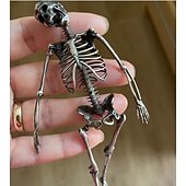 ieftine Decorațiuni de Halloween pentru suspendare și masă-cadou de halloween 14 cm/5,51 inchi, pandantiv cu schelet pentru întregul corp din argint sterlind realizat manual - cadou de halloween