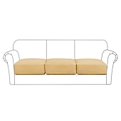 abordables Housse de fauteuil et d&#039;accoudoir de canapé-canapé extensible housse de coussin housse élastique canapé fauteuil causeuse 4 ou 3 places gris uni solide doux durable lavable