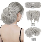 abordables Chignons-chignons Chignon A Clipser Cheveux Synthétiques Pièce de cheveux Extension des cheveux Bouclé Soirée Usage quotidien Soirée &amp; Evénement A1 A2 A3