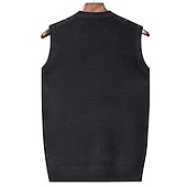 preiswerte Herren Strickjacke-Herren Pullover Pullunder Wollpullover Kaschmir Strickjacke Gerippt Stricken Standard Tasche Strick Raute V Ausschnitt Warm-Ups Moderne zeitgenössische Freizeitskleidung Ausgehen Bekleidung Winter