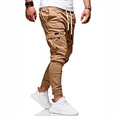 abordables Pantalones cargo-Hombre Pantalones cargo Persona que practica jogging Pantalones Retazos Bolsillo con cremallera Color sólido Comodidad Transpirable Casual Diario Ropa de calle Deportes Moda Negro Blanco Microelástico