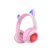 abordables Écouteurs Bluetooth sans fil-Casque Bluetooth pour enfants avec lumières LED son stéréo avec microphone volume limité 25H de temps de lecture écouteurs Bluetooth 5.3 sans fil pour enfants sur oreille pour tablettes téléphone PC