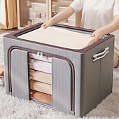 abordables Almacenamiento y organización-Caja de almacenamiento de ropa de gran capacidad, organizador de colchas de ropa a prueba de polvo, contenedor plegable para dormitorio y hogar, 1 ud.