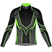 preiswerte Radtrikot Herren-Herren Radtrikot Grafik Geometrisch Langarm Fahhrad Oberteil mit 3 Gesäßtaschen Mountainbike MTB Straßenradsport Schnelltrocknend Reflektierende Streifen Rückentasche Feuchtigkeitsableitend Sport