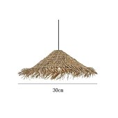 cheap Lantern Design-LED Pendant Lamp Rattan Pendant Light 30/40m Retro Suspension Lamp Woven Hanging Lamp Wicker Lampshade Hanging Light Fixture for Dining Table Restaurant 110-240V