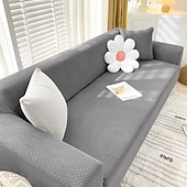 baratos Cobertura de Sofa-capa de almofada de assento de sofá elástico bordô sofá poltrona sofá sofá sofá assento cinza liso sólido macio durável lavável