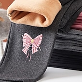 economico Pantaloni e gonne-Bambino Da ragazza Leggings foderati in pile Pop art Attivo Scuola Cotone 7-13 anni Primavera Nero Rosa Grigio chiaro
