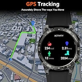 Недорогие Смарт-часы-Военные GPS Умные часы для мужчин 1.43 AMOLED экран Частота сердечных сокращений Водонепроницаемость IP68 Совместим с Android iOS