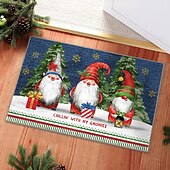 preiswerte Weihnachtsbad-Weihnachts-Fußmatte, weihnachtlicher Willkommensteppich für die Dekoration der Haustür, Badezimmerteppich, Fußpolster, Eingangsbereich