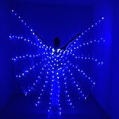 رخيصةأون أضواء الديكور-رقصة جناح الفراشة المضيئة led إضاءة ملونة تتوهج في الظلام عباءة أزياء أداء مع ديكور حفلة مهرجان كرنفال تلسكوبي