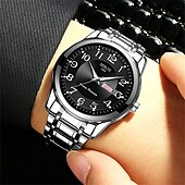 ieftine Ceasuri Quartz-Ceasuri de lux pentru bărbați cu lumină impermeabile din oțel inoxidabil ceas cu cuarț dată calendar ceas de afaceri Relogio Masculino