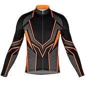 preiswerte Radtrikot Herren-Herren Radtrikot Grafik Geometrisch Langarm Fahhrad Oberteil mit 3 Gesäßtaschen Mountainbike MTB Straßenradsport Schnelltrocknend Reflektierende Streifen Rückentasche Feuchtigkeitsableitend Sport